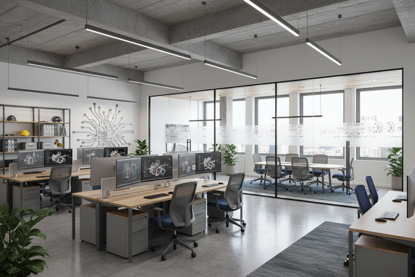 building of an interior office design project for an engineering company